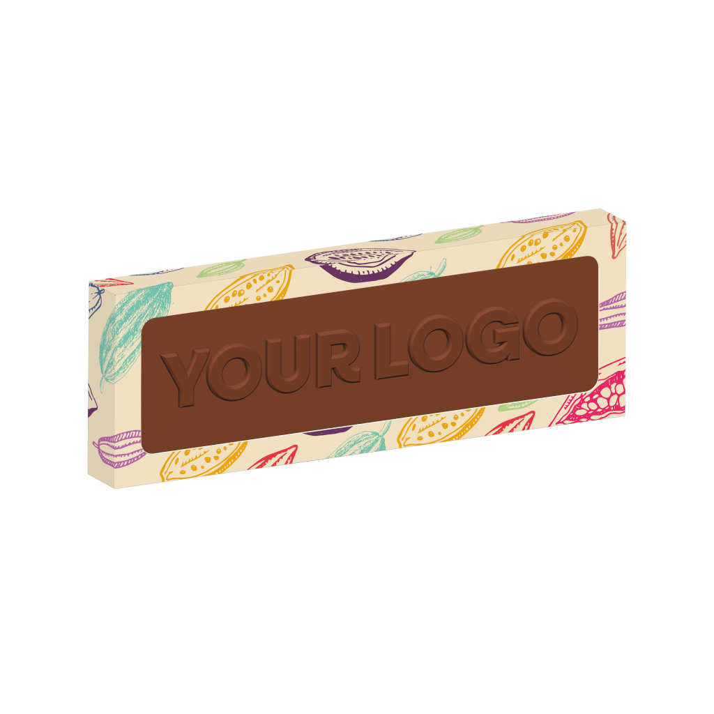 Eco 12 Baton Window Box - Milk Chocolate³ - 3D Branding