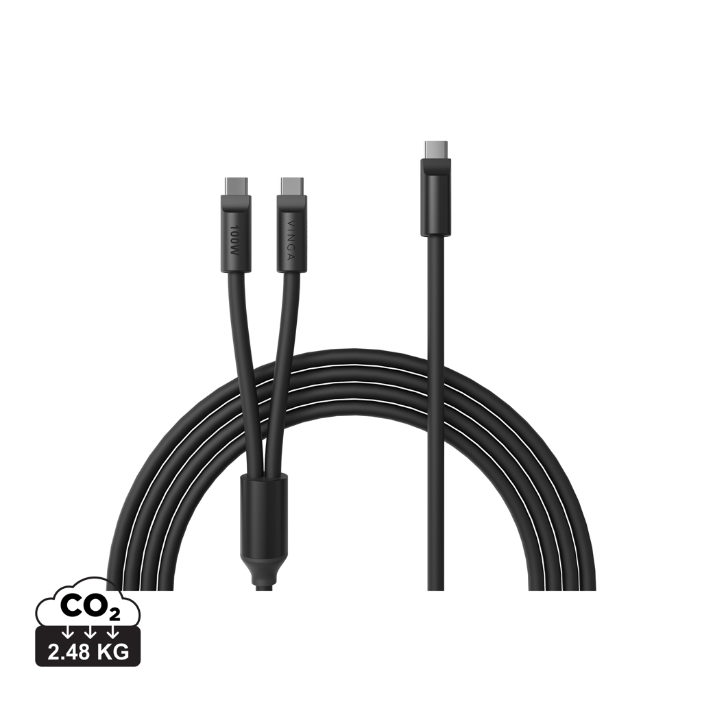 VINGA Baltimore silicone multi charging cable (C+2C)