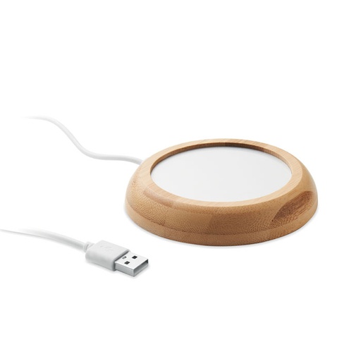 [MO2592-40] Bamboo Mug Warmer With Usb