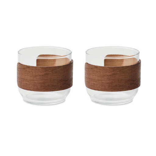 [MO3197-40] Coffee Glass Set Walnut Grip