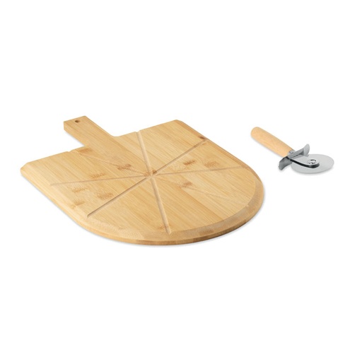 [MO3202-40] Bamboo Pizza Board & Cutter