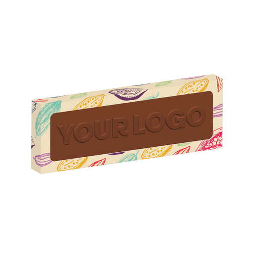 [100498] Eco 12 Baton Window Box - Milk Chocolate³ - 3D Branding
