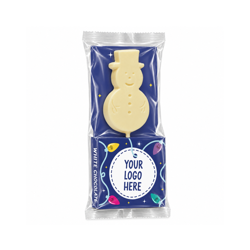 [100628] Winter Collection - Eco Lolly Box - White Chocolate - Snowman Lolly