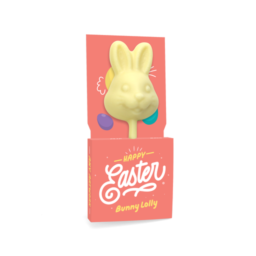 [100778] Easter - Eco Lolly Box - White Chocolate - Bunny Lolly
