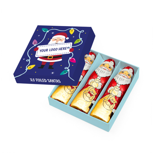 [100974] Winter Collection - Eco Mini Treat Box - Foiled Santas - x6