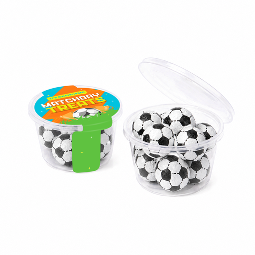 [104494] Matchday Treats - Eco Maxi Pot - Chocolate Footballs